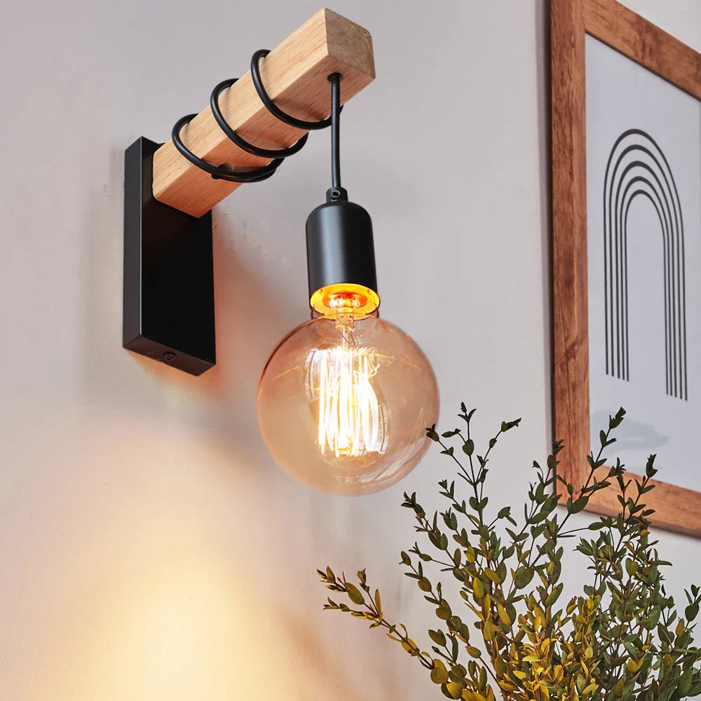 RusticBeam - Iron-Wood Wall Lamp