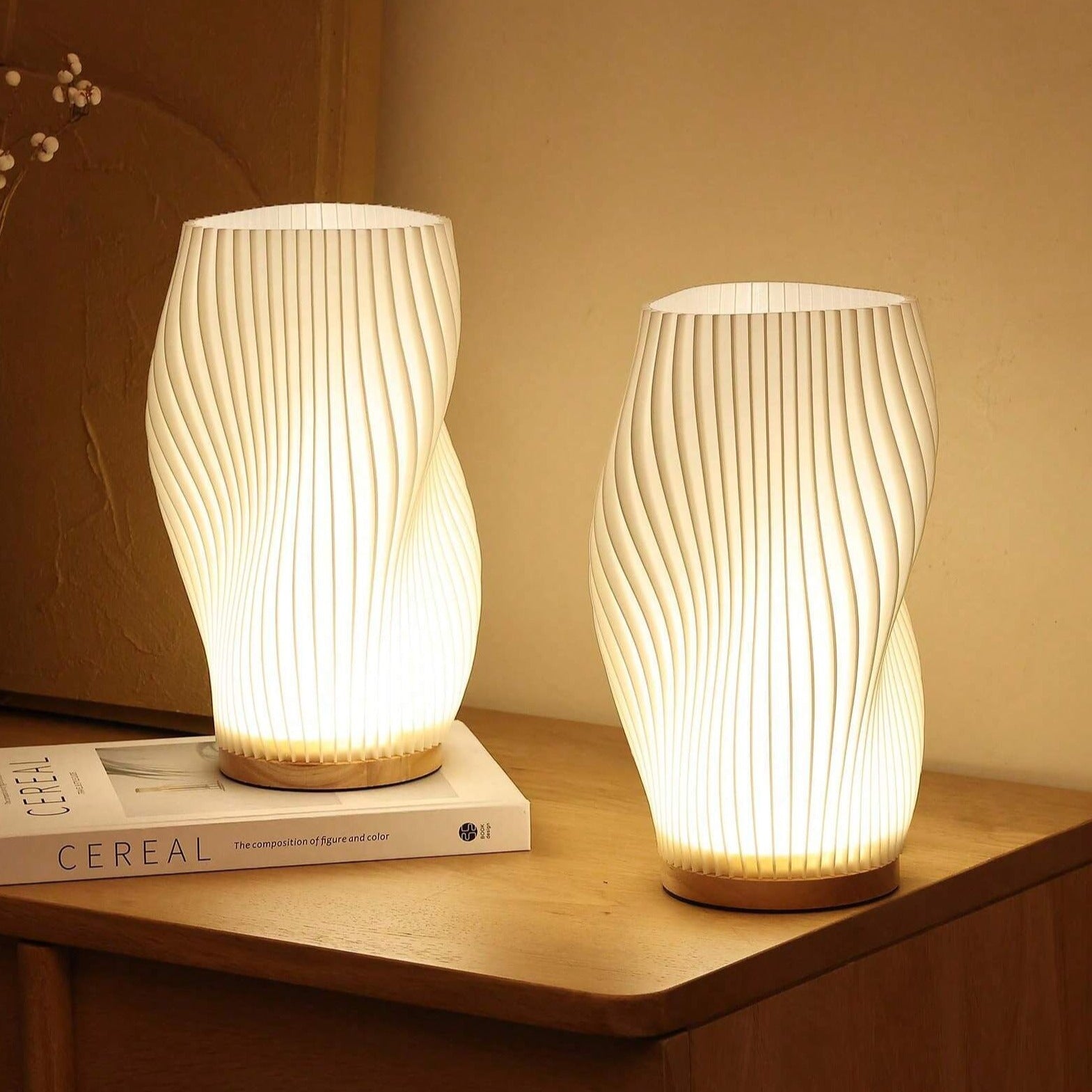 Wellenkamm Lamp | Wave Pattern Light, Adjustable Brightness, Modern Home Decor