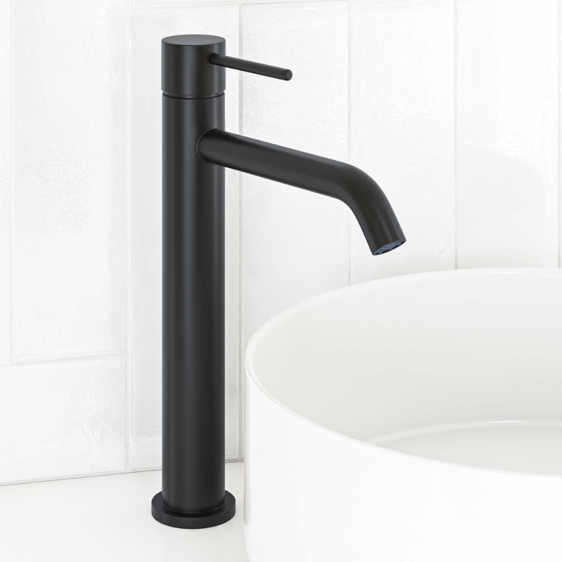 Black Cold Water Single Faucet | Sleek and Modern for Sink Mounting