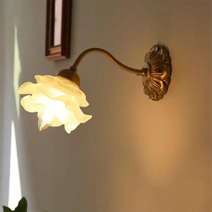 BlossomGlow | Vintage Copper Petal Wall Light