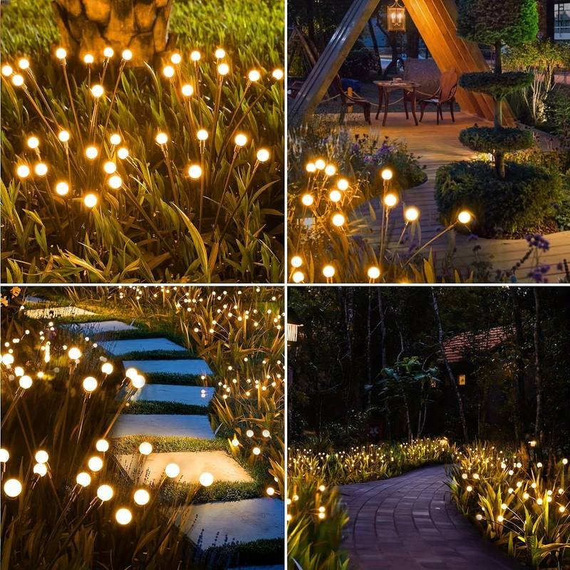 Wireless Solar Fireflies - Automatic Lighting, Environmentally Friendly, IP65 Waterproof