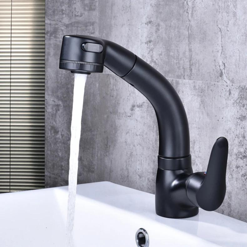 Pull-Out Lift Bathroom Faucet | Brass Mixer for Elegant Functionality