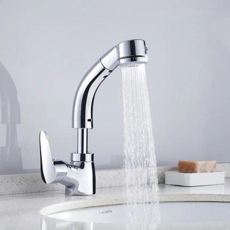 Pull-Out Lift Bathroom Faucet | Brass Mixer for Elegant Functionality