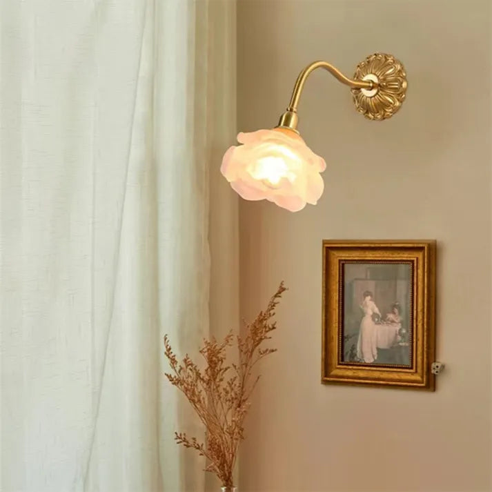 BlossomGlow | Vintage Copper Petal Wall Light