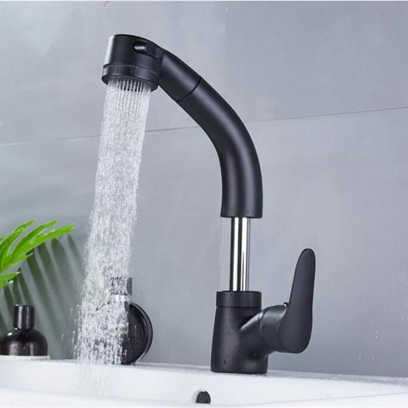 Pull-Out Lift Bathroom Faucet | Brass Mixer for Elegant Functionality