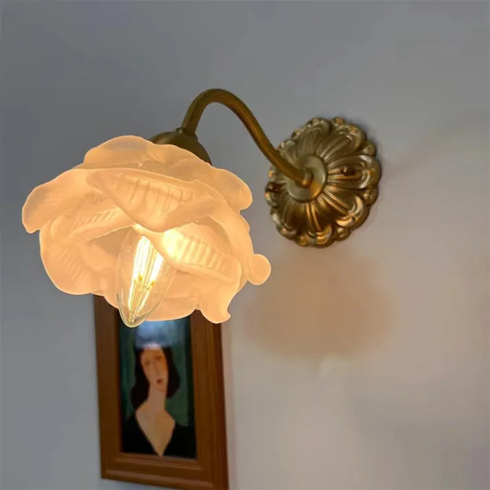 BlossomGlow | Vintage Copper Petal Wall Light