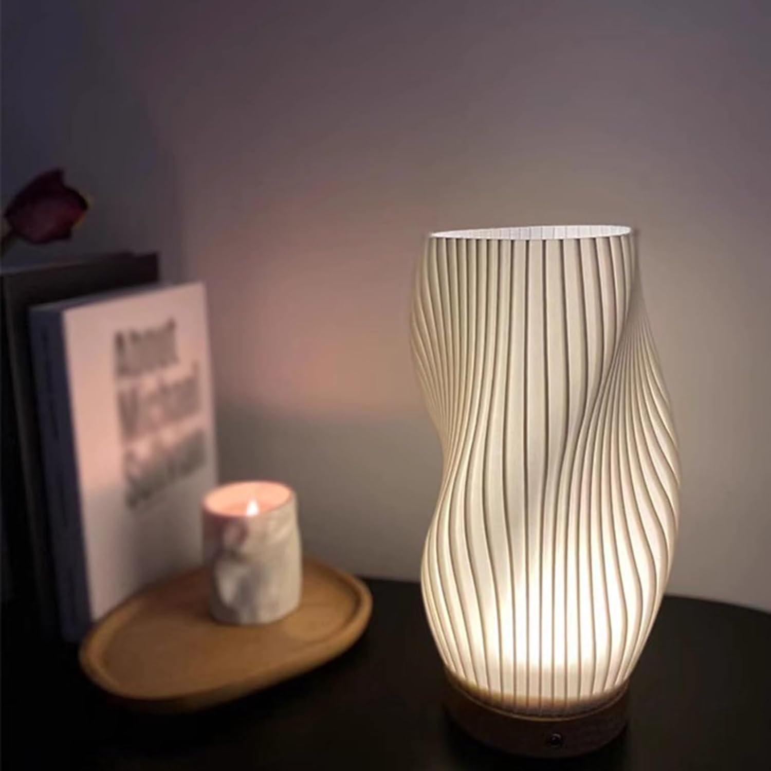 Wellenkamm Lamp | Wave Pattern Light, Adjustable Brightness, Modern Home Decor