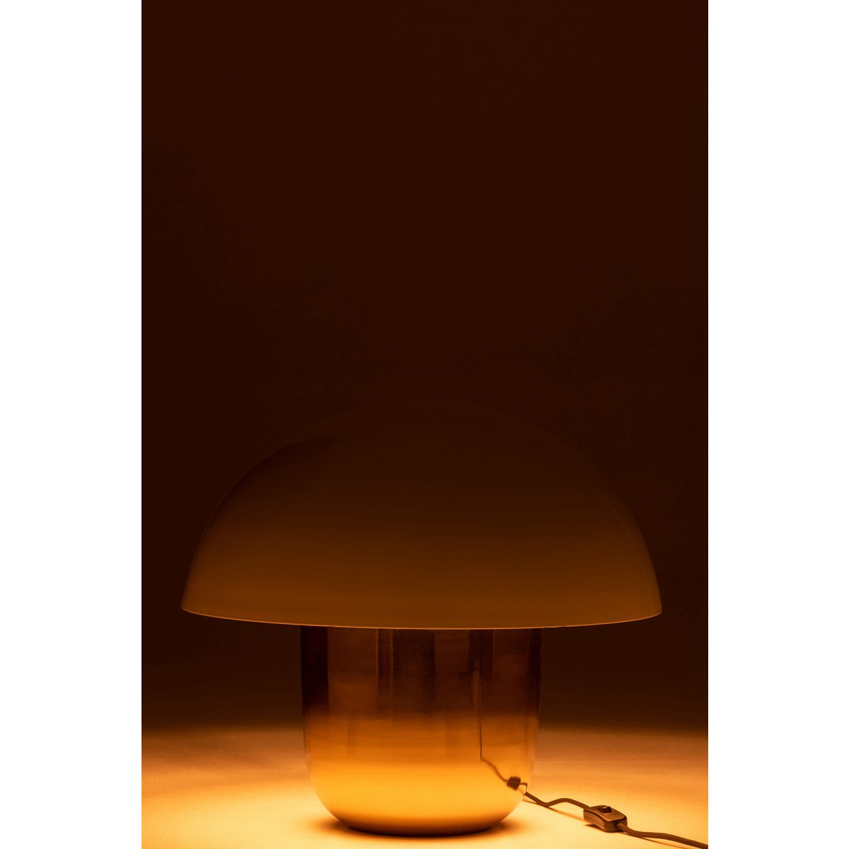 J-Line Mushroom Lamp - Iron - White/Gold - Large