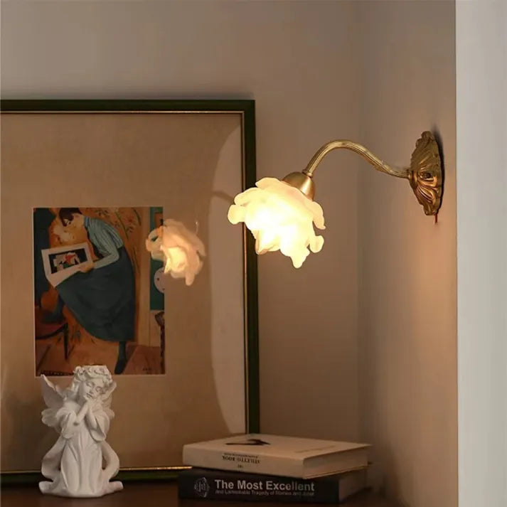 BlossomGlow | Vintage Copper Petal Wall Light