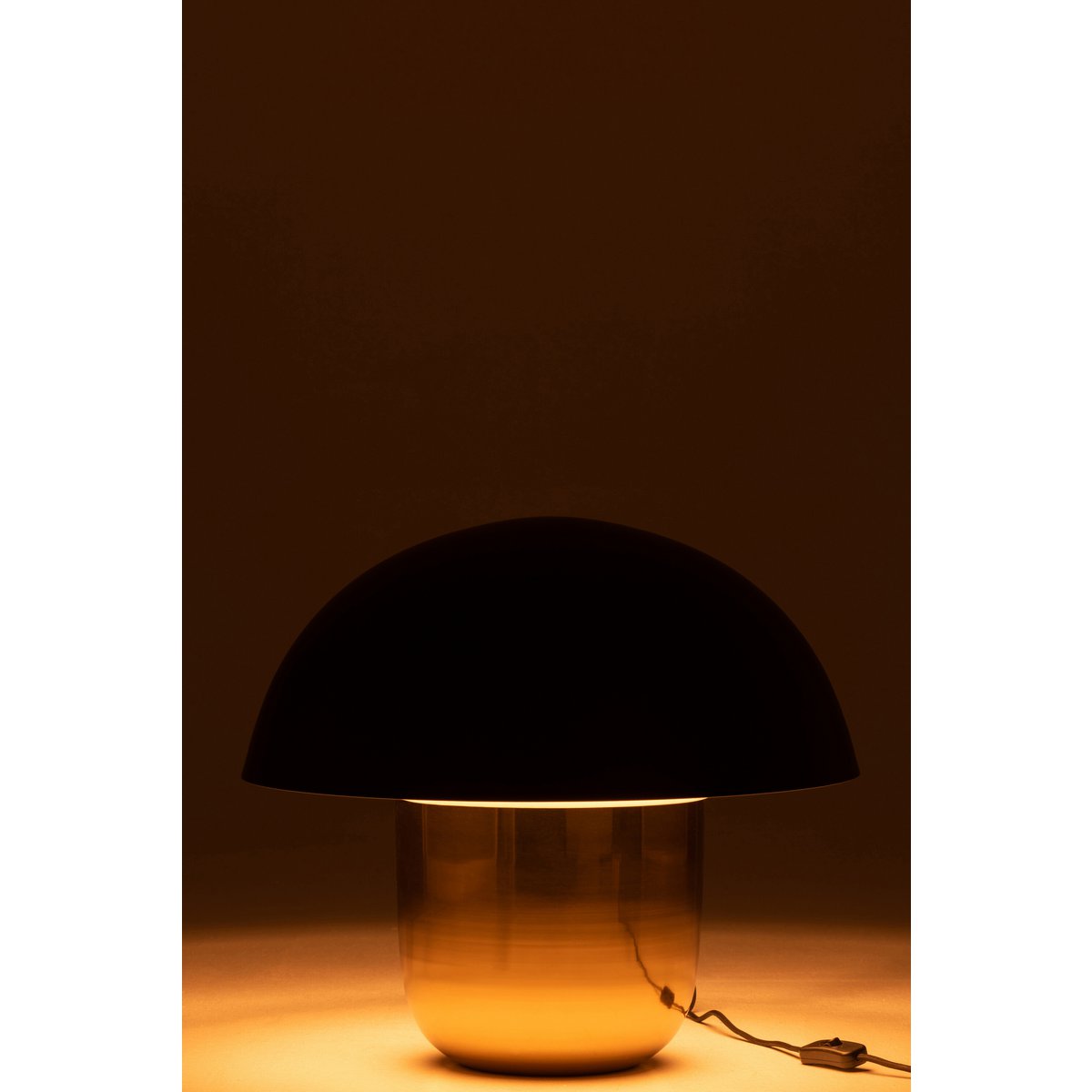 J-Line Mushroom Lamp - Iron - Black/Gold - Large