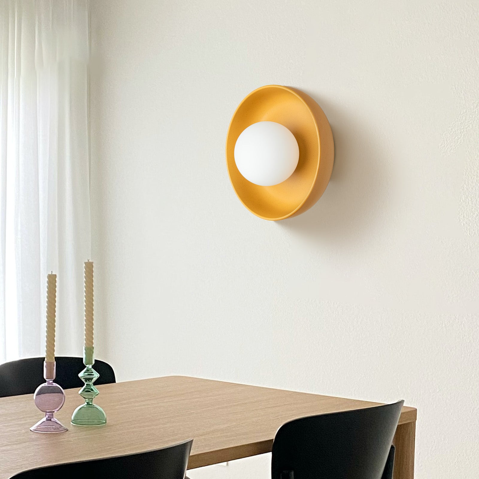 Modern Ceramic Stained Round Wall Light | Elegant Round Ceramic Design