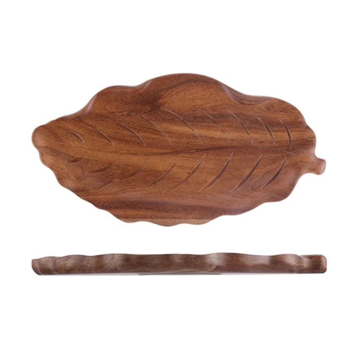 Abstract Walnut Leaf Wooden Serving Tray | Eco-Friendly - Artistic Dessert, Appetizer, Jewellery Organizer