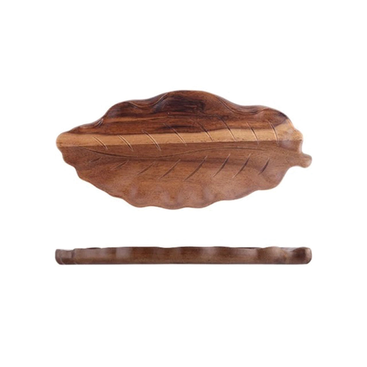 Abstract Walnut Leaf Wooden Serving Tray | Eco-Friendly - Artistic Dessert, Appetizer, Jewellery Organizer