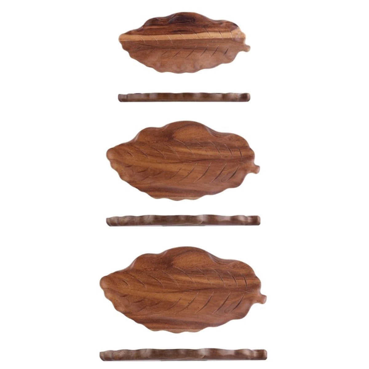 Abstract Walnut Leaf Wooden Serving Tray | Eco-Friendly - Artistic Dessert, Appetizer, Jewellery Organizer