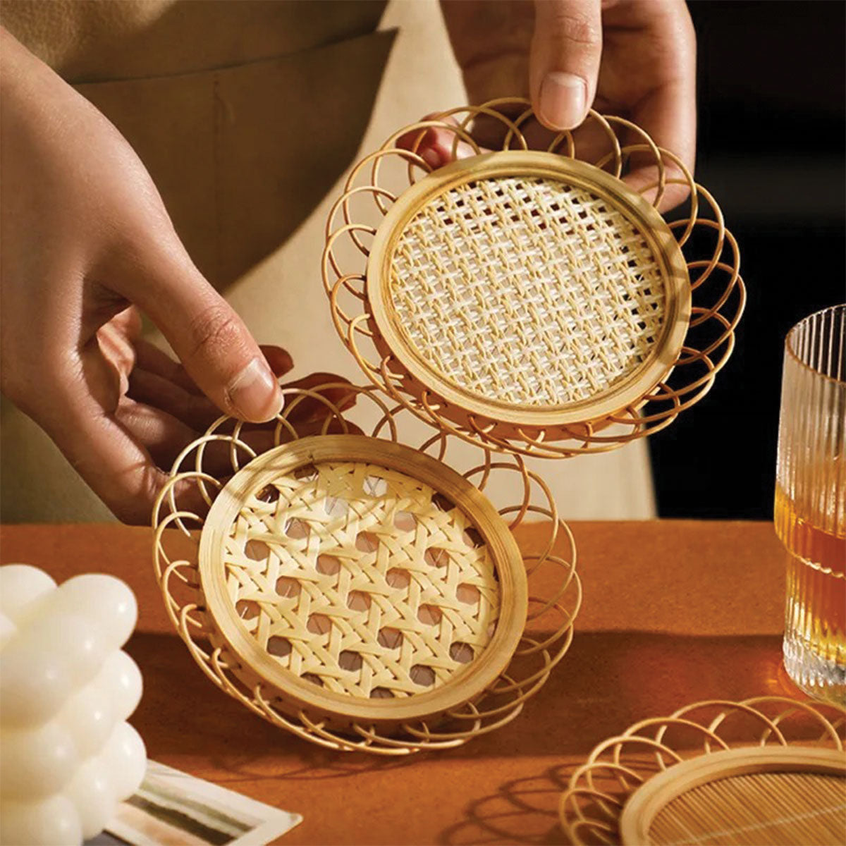 Bamboo Coaster Set | Modern, High-Quality Drink Mats