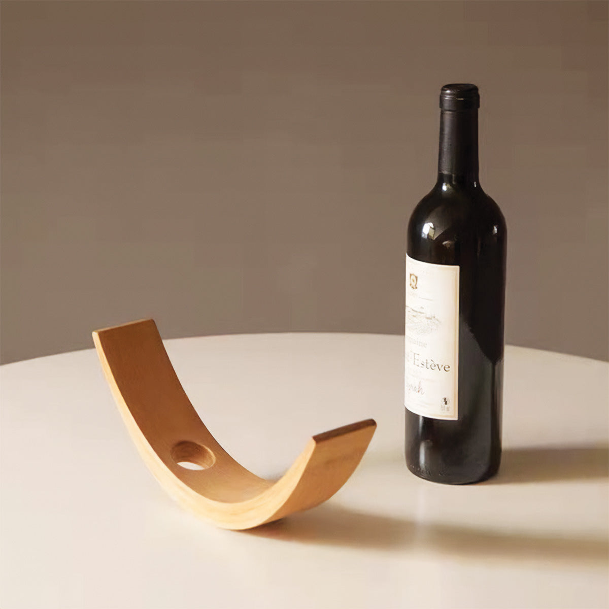 Stylish Floating Bamboo Wine Rack | Modern Wine Display Solution