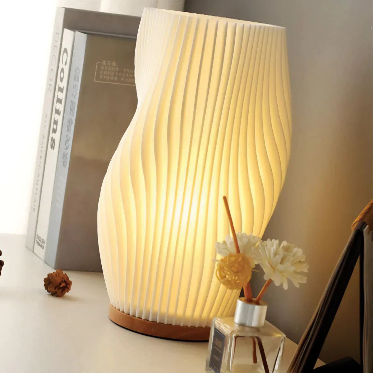 Wellenkamm Lamp | Wave Pattern Light, Adjustable Brightness, Modern Home Decor