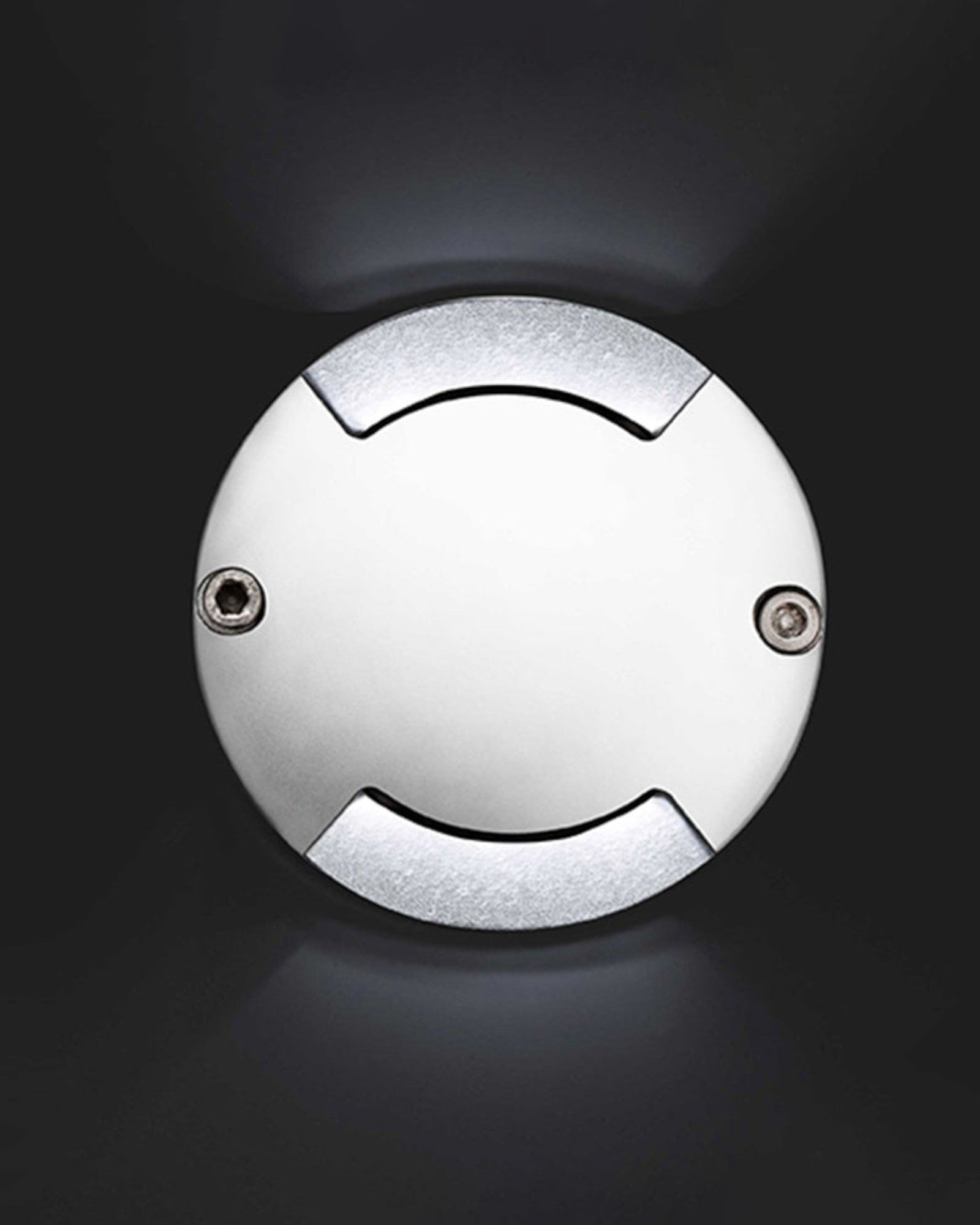 Noir Glow - Modern Round Outdoor Light - Black Metal - IP65 - Cool White Light for Hall and Staircase