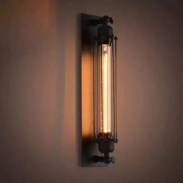 Vintage Bar Wall Light | Industrial E27 LED, Black Iron