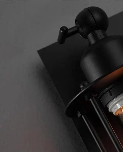 Vintage Bar Wall Light | Industrial E27 LED, Black Iron