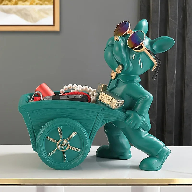 Carting Canine - Wheelbarrow Dog Statue