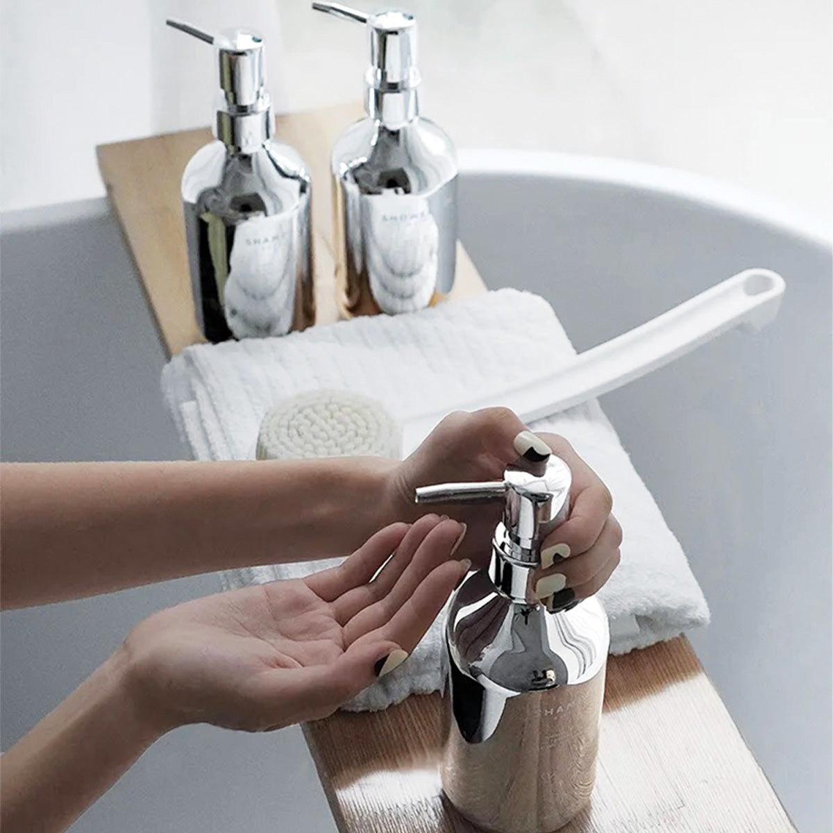 Chrome Soap Pump Set | Modern Design, Stylish Bathroom Accessory