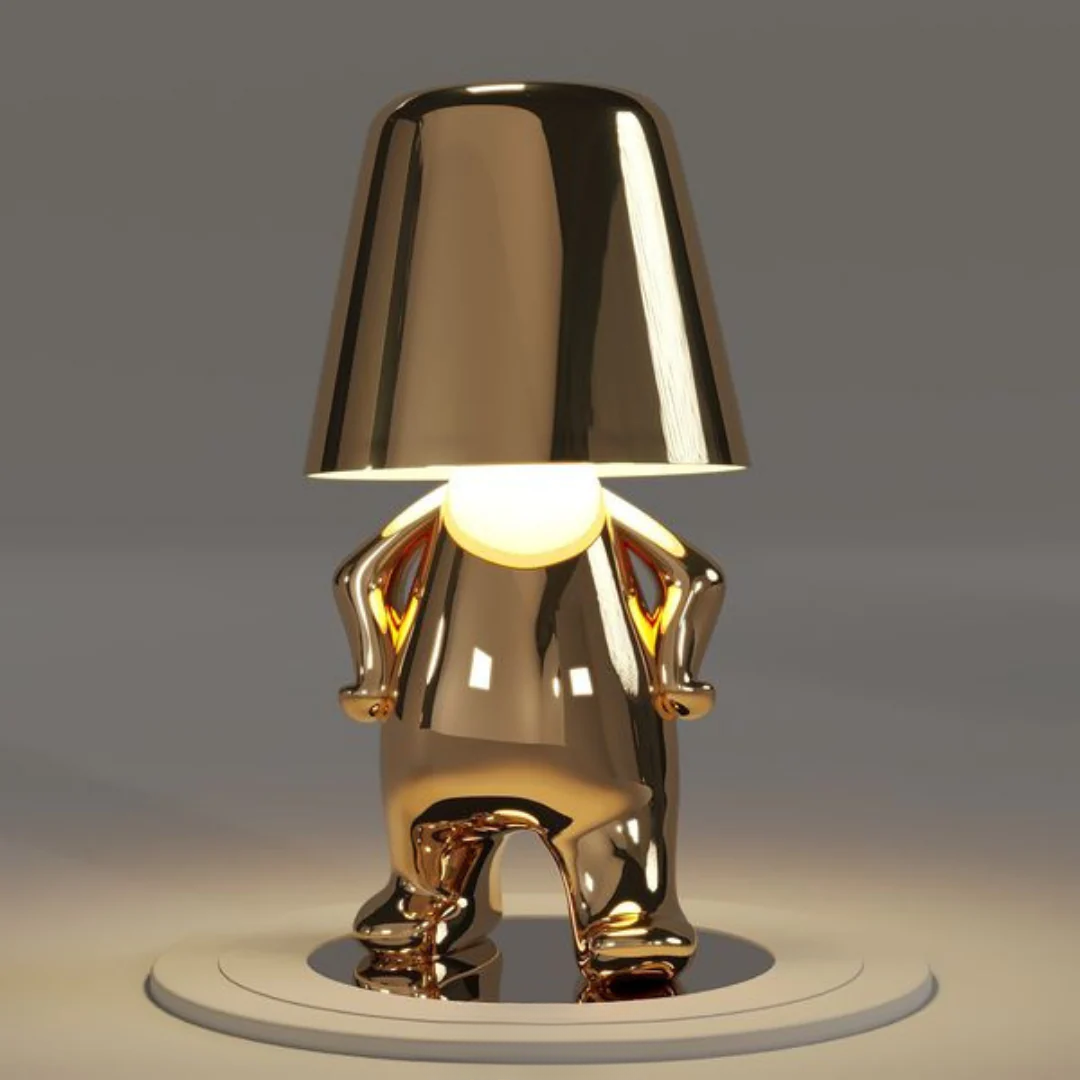 Golden USB Rechargeable Table Lamps | Dimmable Resin Lamps