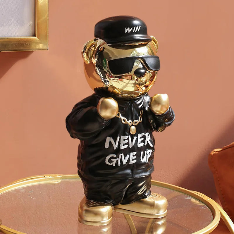 ProsperPaws - Rich Golden Bear Statue