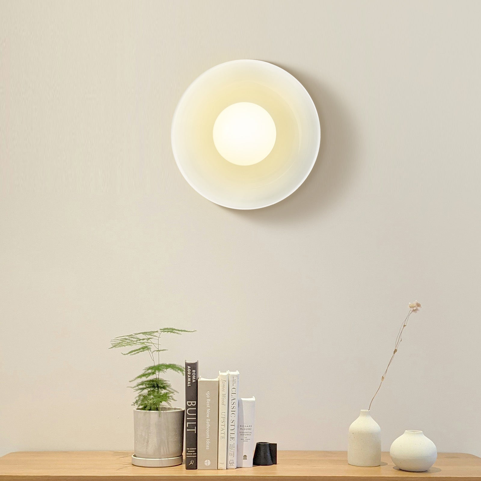 Minimalist Blue Ceramic Wall Lights | Modern Hardwired Lighting