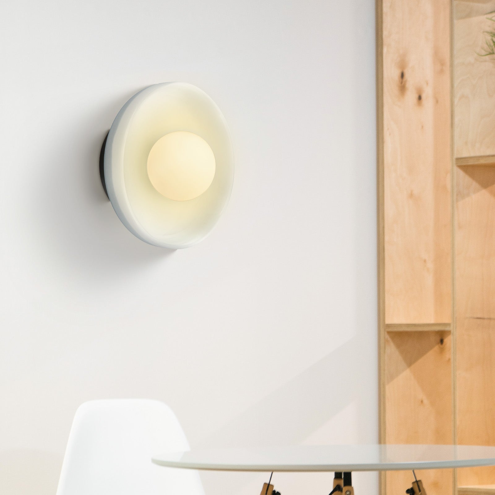 Minimalist Blue Ceramic Wall Lights | Modern Hardwired Lighting