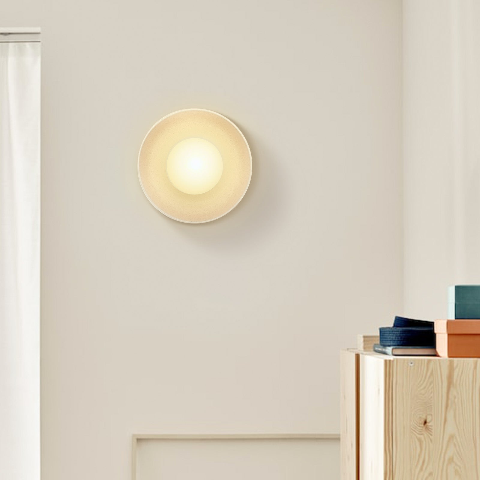 Modern Ceramic Stained Round Wall Light | Elegant Round Ceramic Design