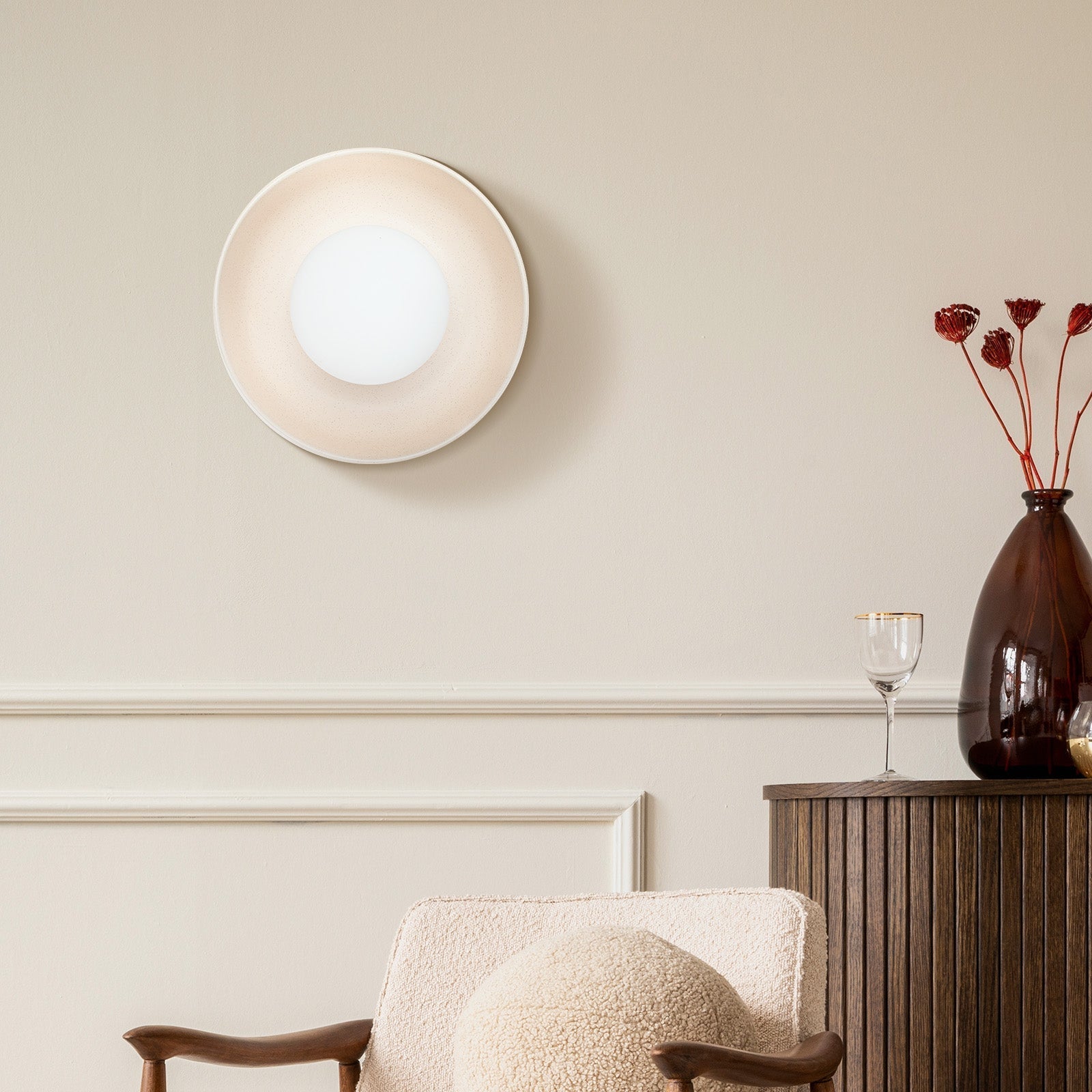 Modern Ceramic Stained Round Wall Light | Elegant Round Ceramic Design