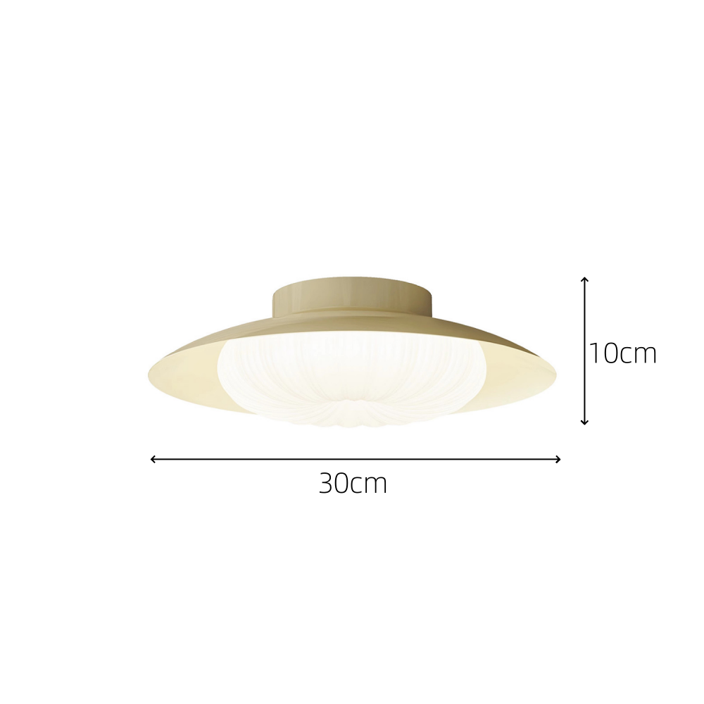 Modern Cream Semi | Flush Mount Ceiling Light – LED Compatible