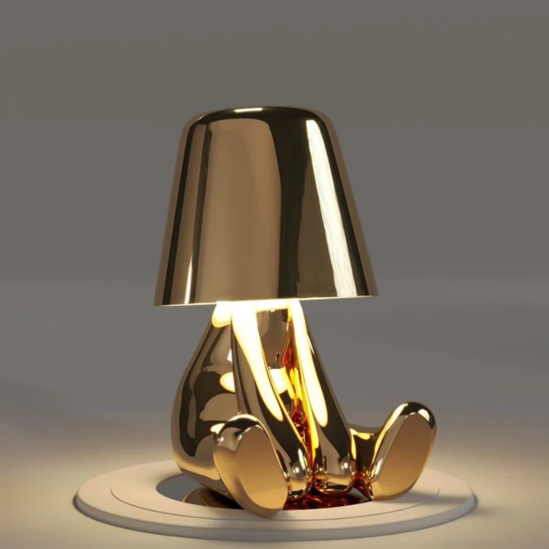 Golden USB Rechargeable Table Lamps | Dimmable Resin Lamps