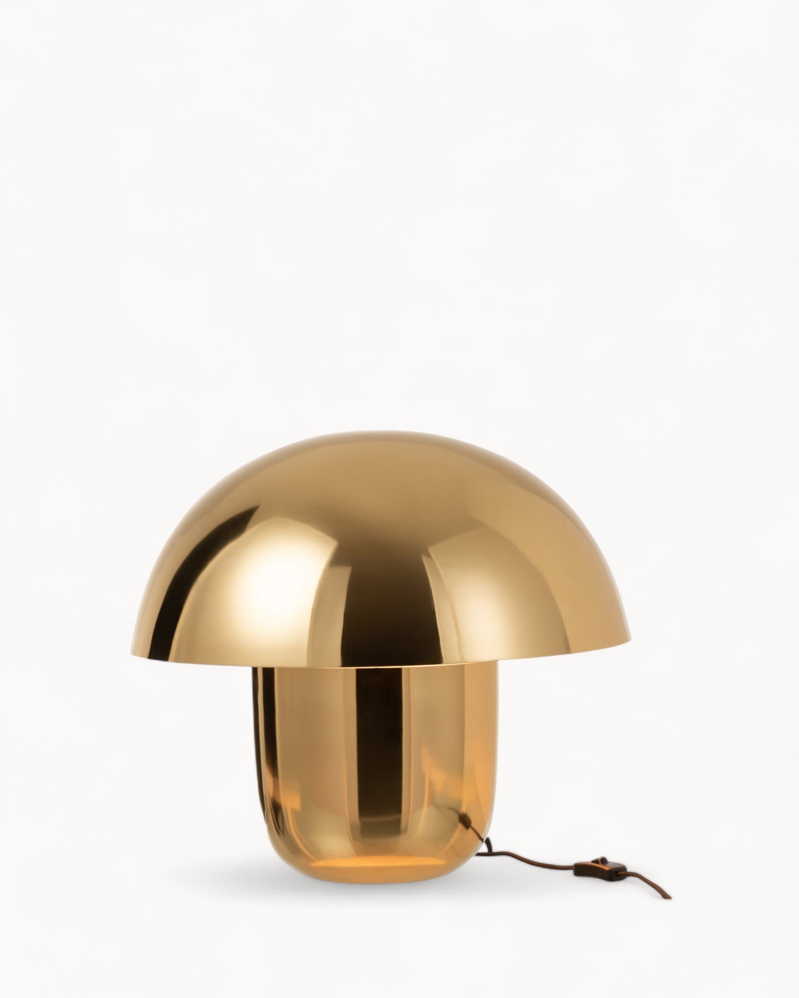 J-Line Lamp - Large Mushroom Shape - Gold Metal - Elegant Design