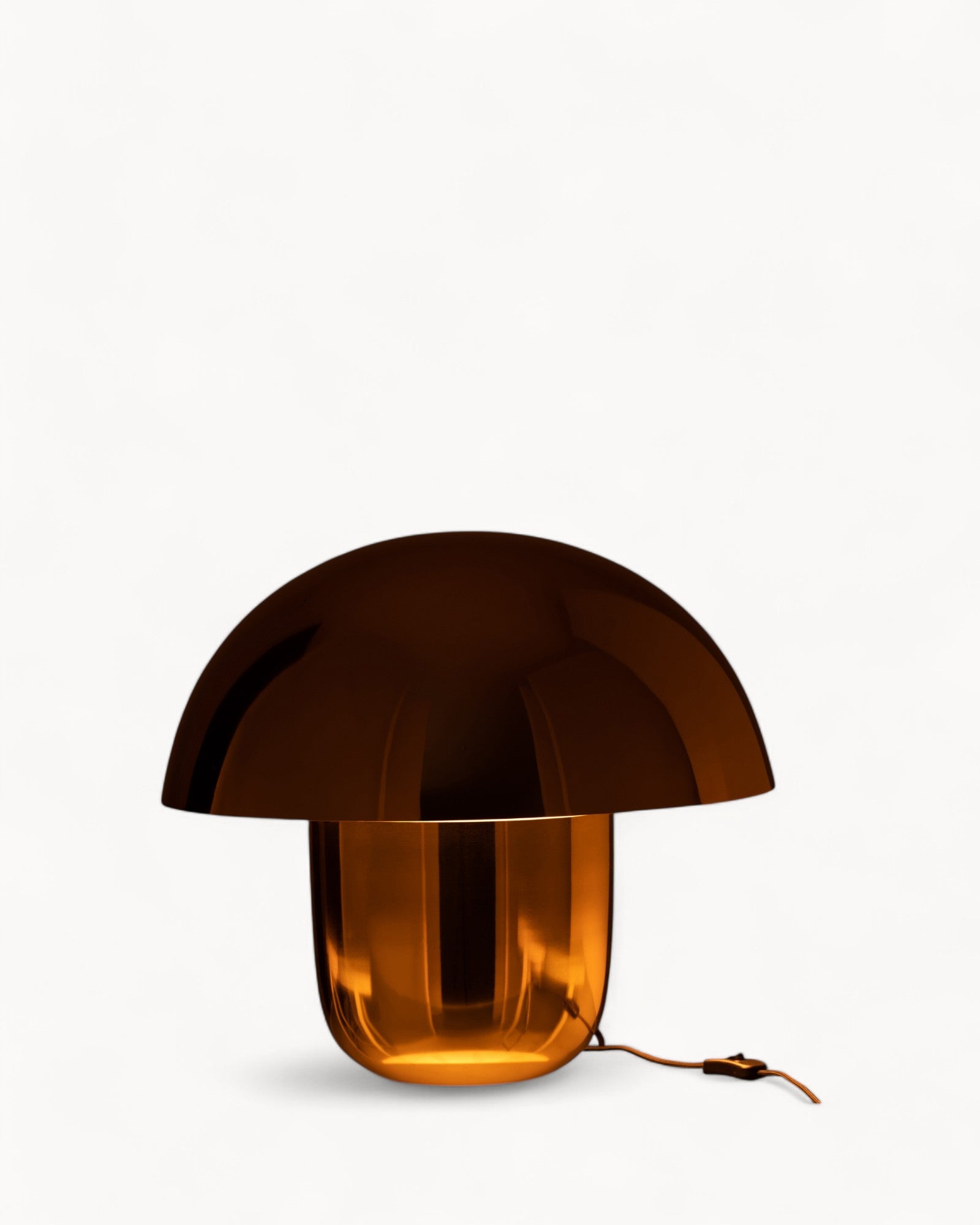 J-Line Lamp - Large Mushroom Shape - Gold Metal - Elegant Design