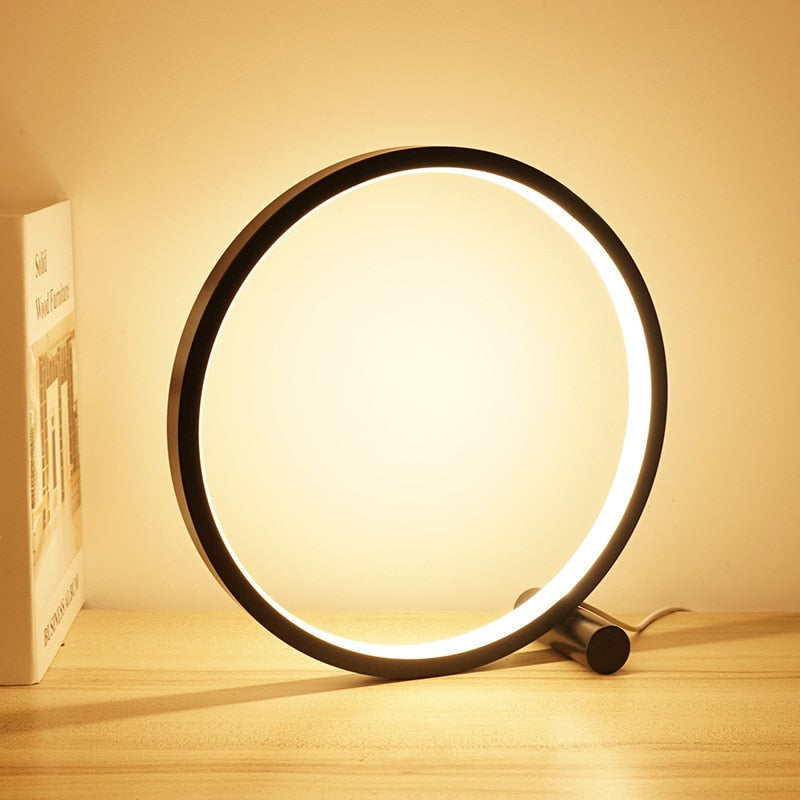 Modern Halo LED Bedside Lamp | Dimmable Minimalist Design