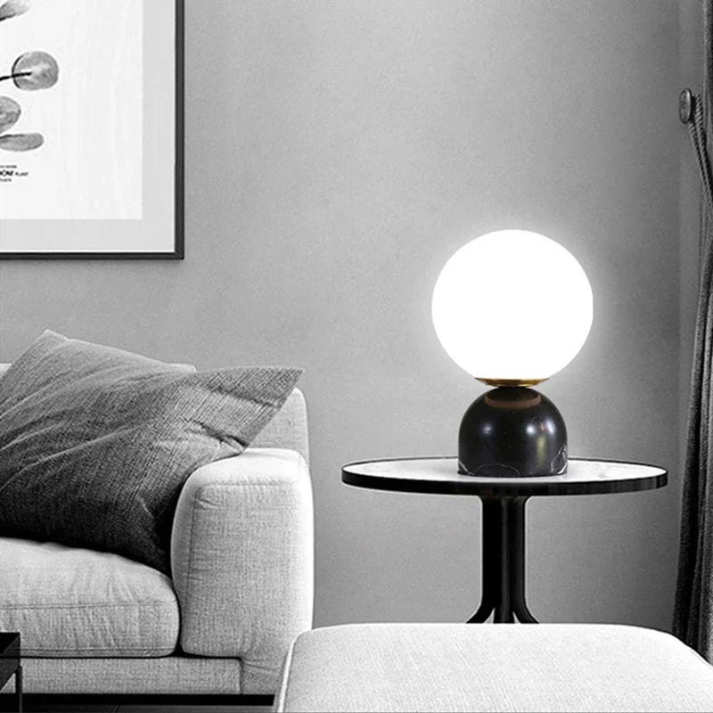 MarbleLustre | Marble Round Glass Lamp