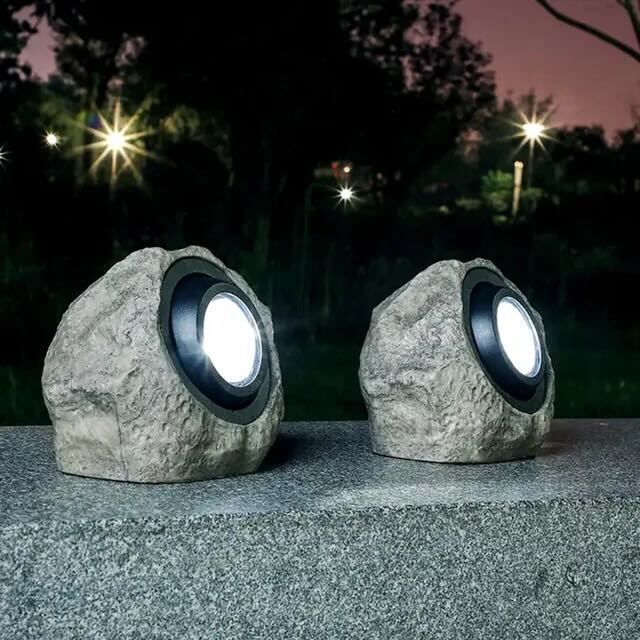 Rocksolar - Stone Outdoor Solar Lamp