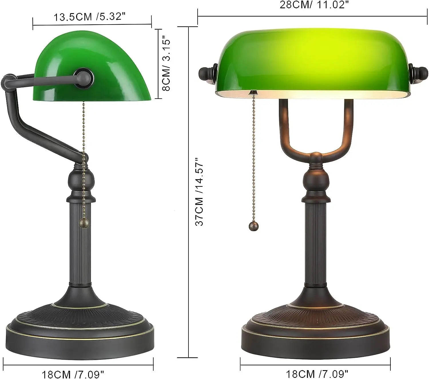 TimelessBank - Classic Green Banker Lamp