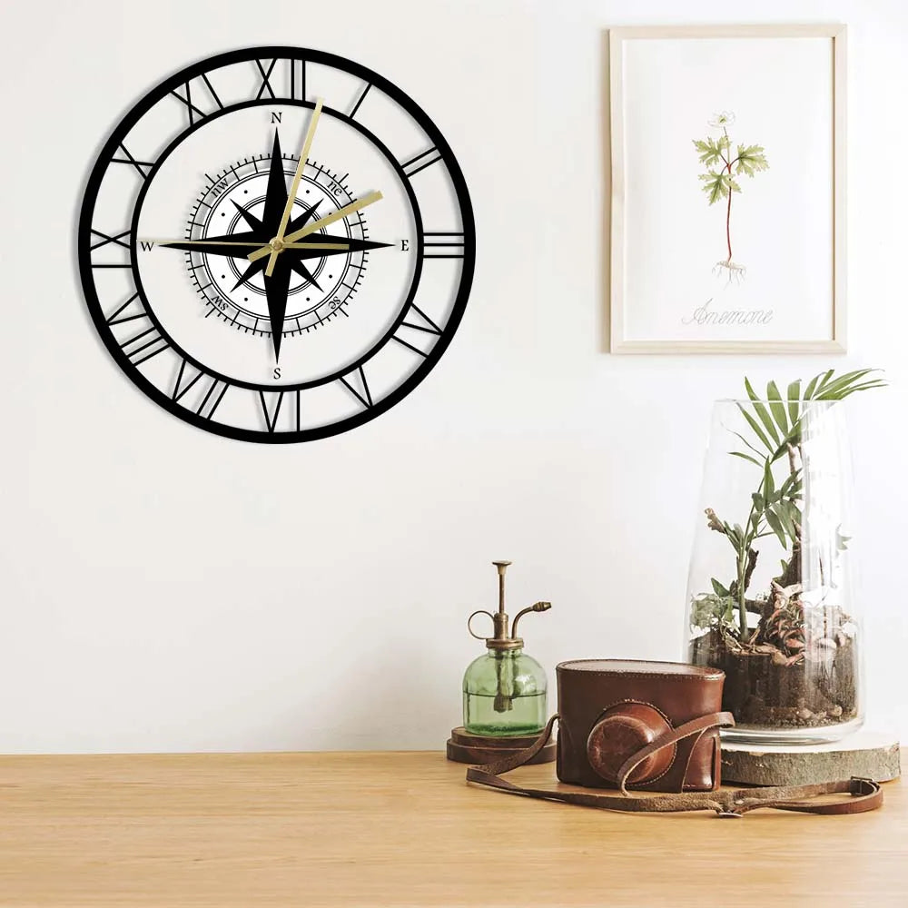 Directional Chart - Nautical Compass Wall Clock