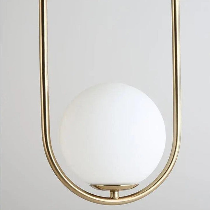 Nordic Pendant Light | Golden Body, Glass Shade, Height-Adjustable