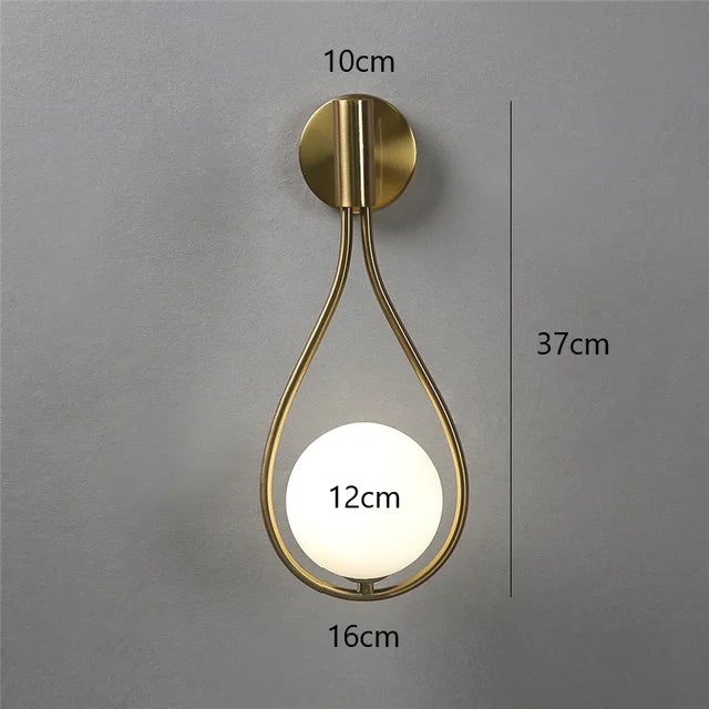 ZenithGlass - Metal Glass Ball Wall Light