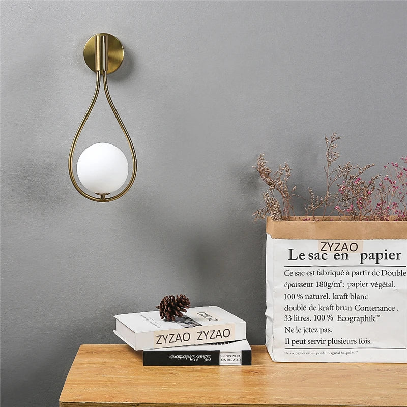 ZenithGlass - Metal Glass Ball Wall Light