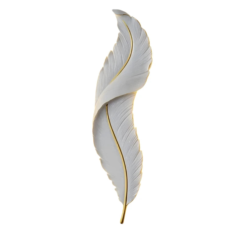 FederAura - Modern White Feather Wall Lamp