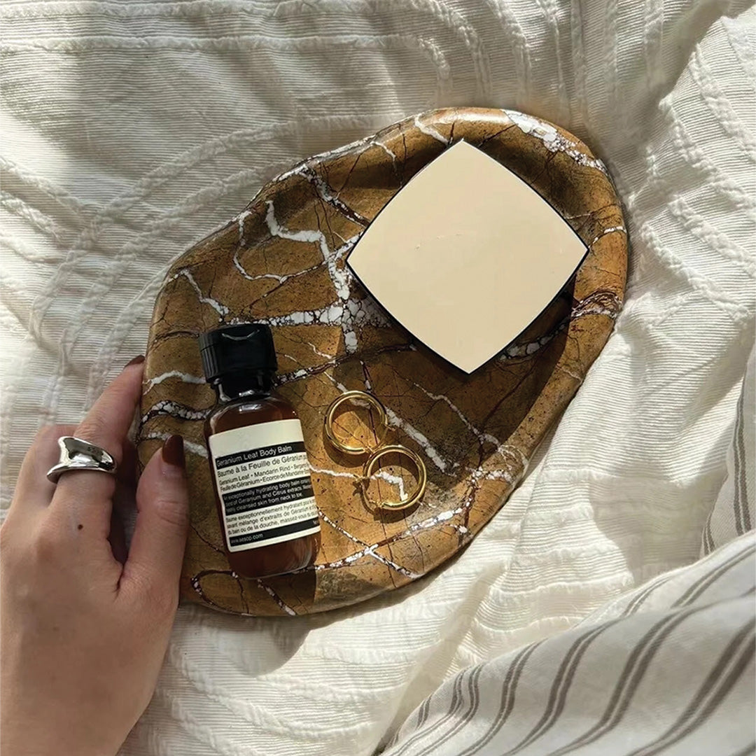 Natural Luxury Stone Tray | Marble Kitchen and Table Accessory