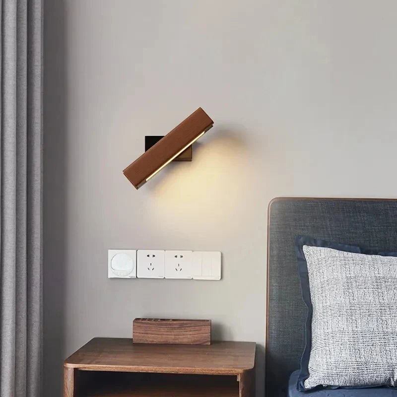 WoodGlow - Wooden LED Bedroom Wall Light