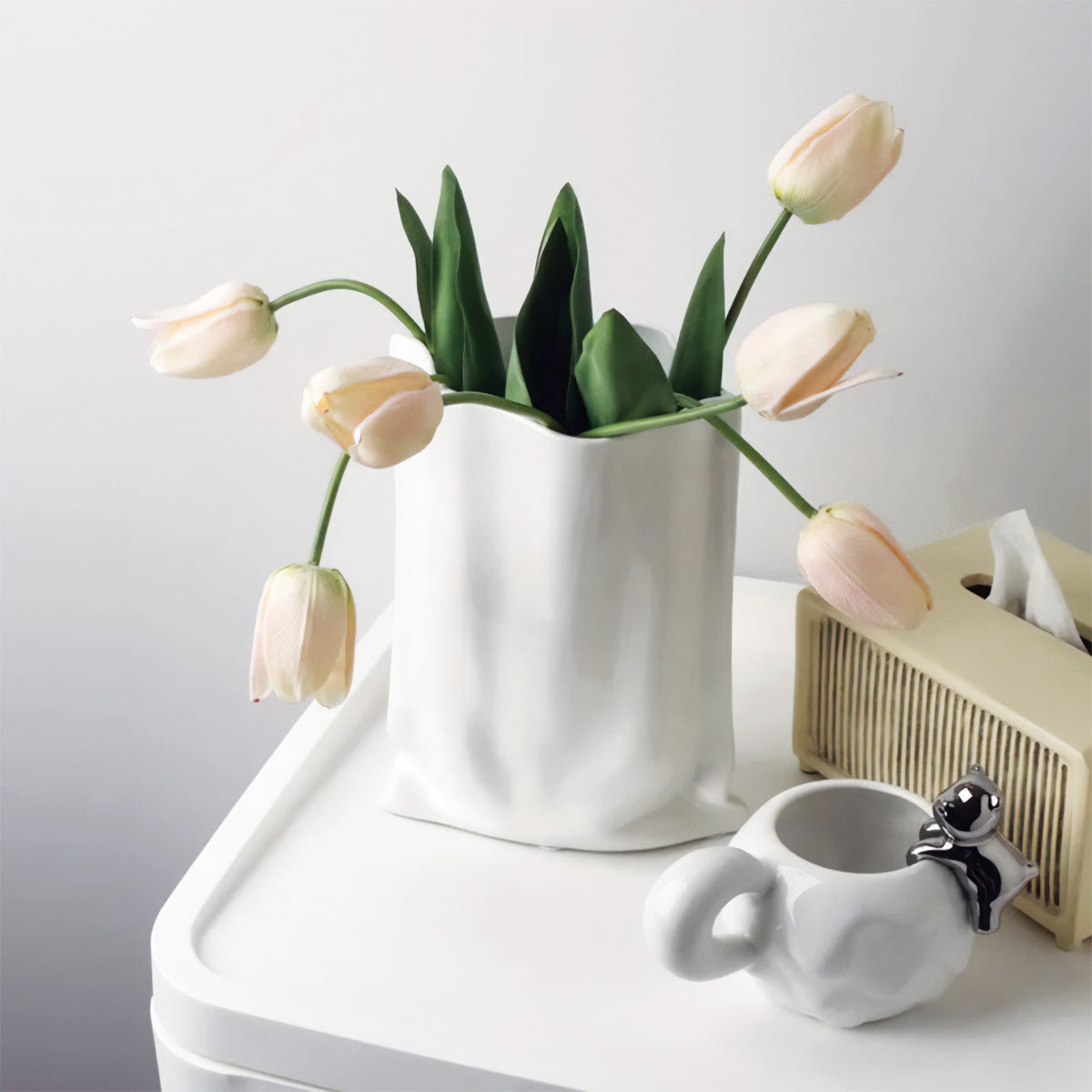 Pleated Flower Vase | Contemporary Decor, Ideal for Any Room