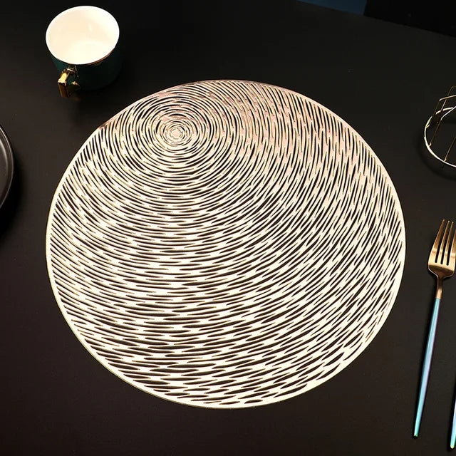 LuxuriousDining - Metallic Round Table Sets