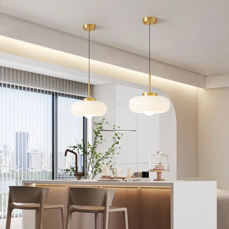 Elegant Glass Copper Pendant Light | E27 bulb | Nordic Modern